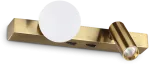 6W LED sieninis &scaron;viestuvas PING PONG, žalvario sp., 3000K, 336671