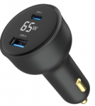 Auto lādētājs Gembird 2-port USB Car Fast Charger 65W Juodas
