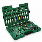 1/4'' + 3/8'' + 1/2'' Galvučių su antgaliais rinkinys Sata 180vnt. &scaron;e&scaron;iakampės
