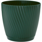 FORM PLASTIC Gėlių vazonas "Mika" su padėklu, 17 cm, žalias