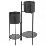 Beliani Stojak na kwiaty ULMUS Metal 58 cm Juodas