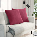 Sofa Pagalvės 2 pcs Vyno raudona 60 x 60 cm Kordūrinis audinys
