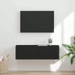 TV staliukas TV sieninė spintelė Juoda 98 x 31 x 29,5 cm Apdirbta mediena