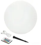 5W LED įsmeigiamas &scaron;viestuvas su saulės baterija GARDEN BALL, baltas, 3000K/RGB