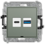 Karlik Elektrotechnik 61MCUSBBO-8 MINI dvigubas USB įkroviklis, USB C + USB A, maks. 20 W, be ženklinimo laukelio, skirtas naudoti su 61MCUSBBO-8