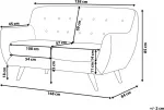 Beliani 2 vietų sofa BODO, veliūras, pilka