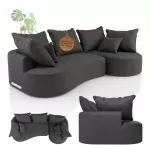 Juskys Sofa Tirano 300x83x155 cm Tamsiai pilkas aksomas
