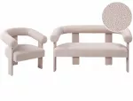 Sofa Beliani Svetainės komplektas ILBRO Boucle &scaron;viesiai smėlio spalvos