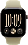 I&scaron;manusis laikrodis Apple Watch Series 12 GPS 46mm tamsiai bronzinis aliuminio korpusas su alyvuogių spalvos sportiniu dirželiu - M/L