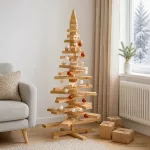Medinė Kalėdų eglutė KOTKA 120 cm Pu&scaron;ies medienos masyvas