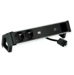 Maitinimo juosta Bachmann DESK 2 2 lizdai 1x USB-C modulis 60 W 0,2 m juoda