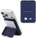 Dėklas Portfel BMW M Carbon Metal Logos MagSafe tamsiai mėlyna