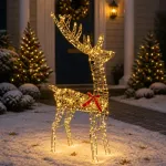 3D Kalėdų elnias LOVIISA 300 LED &Scaron;ilta balta 70 x 26 x 128 cm