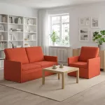 Sofa Sofos komplektas 2 vnt. Raudona oranžinė Kordūrinis audinys