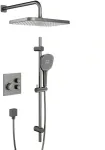 Du&scaron;o rinkinys KFA 5759-330-61 / KFA / MALAGA / Termostatinis įleidžiamas du&scaron;o rinkinys ONECLICK su slankiuoju strypu, PVD GUN METAL Pilkas /