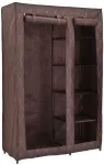 Audinio spinta tamsiai ruda, metaliniu rėmu, 110x45x175 cm, drabužių saugykla, ne&scaron;iojama, sulankstoma, lengva spinta