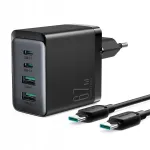 Joyroom Gan 67w tinklo įkroviklis 2x Usb, 2x Usb C Qc Pd + 100w kabelis 1,2m