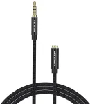 Vention Ausinių ilgintuvas su mikrofonu, 3.5 mm Aux ilgintuvas, nuo vyri&scaron;ko iki moteri&scaron;ko, audio kabelis, stereo ausinių kabelis, audio lizdo ilgintuvas Ausinėms/tv/ne&scaron;iojamam kompiuteriui 2 m