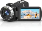 4k vaizdo kamera, 18x skaitmeninis priartinimas wifi vaizdo kamera, 48mp ultra hd vlog'ų kamera, 3.0 colių jutiklinis ekranas skaitmeninė kamera su nuotolinio valdymo pulteliu
