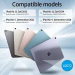Gkabxy dėklas su klaviatūra, skirtas ipad air 11 colių (m3/m2) 2025/2024, ipad air 5 4-os kartos &ndash; įkraunama bluetooth klaviatūra, qwertz i&scaron;dėstymas, pilka