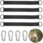 Hanging Kit Hammock, 4 dalių hamako tvirtinimo sūpynės, pakabinimo priedas nailoninis pakabinimo dirželis su 4 karabinais D formos žiedais vidaus lauko sūpynių hamakams