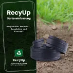 Recyup vejos apvadas plastikinis &scaron;aknų barjeras vejos apvadas - perdirbamas, stabilizuotas Uv spinduliais, patvarus, atsparus oro sąlygoms, idealus lenktoms linijoms, sodo projektams, lengvas montavimas, 8 m juodas