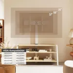 Laikiklis Fitueyes tv spintelė su laikikliu, medinė tv žema spintelė, reguliuojamo auk&scaron;čio tv stovas, skirtas 37&ndash;70 colių televizoriams iki 35 kg, maks. vesa 600 x 400
