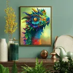 Fuumuui pie&scaron;imas pagal skaičius suaugusiems ir vaikams, pradedantiesiems, įskaitant teptuką ir akrilinius dažus 40 x 50 cm &ndash; gyvūnai, drakonai