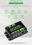 Waveshare pramoninės klasės daugiafunkcis usb &scaron;akotuvas, i&scaron;plečiantis 3 usb prievadus + 100 m eterneto prievadą, tinkamas pramoninei / biuro aplinkai, kuriai reikalingas auk&scaron;tesnio lygio įrenginys be maitinimo &scaron;altinio