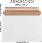Zofun 50 din a4 kartoniniai vokai, a4 vokai, 229 x 324 mm a4 formato vokai pagaminti i&scaron; tvirto kartono, kartoniniai vokai, pilni kartoniniai mai&scaron;eliai bro&scaron;iūroms, nuotraukoms, paveikslams, sieniniams kalendoriams