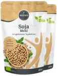 2 x borchers ekologi&scaron;ki sojų miltai, auk&scaron;čiausios kokybės, vegetari&scaron;ki ir vegani&scaron;ki, daug skaidulų ir baltymų, pagaminti i&scaron; skrudintų sojų pupelių, 350 g