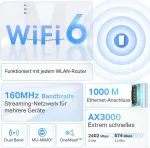 Mar&scaron;rutizatorius Tp-link re700x wifi 6 wlan stiprintuvas kartotuvas ax3000, dviejų juostų 2402mbps 5ghz + 574mbps 2.4ghz, mu-mimo, gigabitinis prievadas, rekomenduojamas su wifi 6 mar&scaron;rutizatoriumi, idealus butams