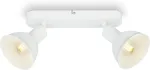 Pakabinamas &scaron;viestuvas Briloner Leuchten 2674-026 retro lubų &scaron;viestuvas, 2 lempučių retro lubų prožektorius, e14, reguliuojamas, baltas, 270 x 140 x 60 mm