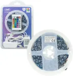 PNI 5050RGB LED juosta su nuotolinio valdymo pulteliu, 5 metrų ilgio, 230 V maitinimo &scaron;altinis, reguliuojamas ry&scaron;kumas, &scaron;viesos efektai, 300 5050 LED lempučių