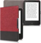 Kwmobile dėklas Tolino Shine 2 Hd, Pu oda ir drobė, raudonas/juodas