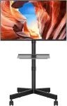 Laikiklis Bontec Mobilus Tv stovas su ratukais 23-60 colių Plazminiams/lcd/led televizoriams, ne&scaron;iojamas su lentyna ne&scaron;iojamam kompiuteriui, reguliuojamo auk&scaron;čio Tv stovas su ratukais, Tv stovas iki 25 kg, maks. Vesa 400 x 400 mm