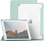 Aoub dėklas, skirtas ipad 9th/8th/7th generation 2021 2020 2019, smart folio dėklas su pie&scaron;tuko laikikliu, skirtas ipad 9/8/7, apsauginis dėklas, skirtas i pad 10.2 colių, skaidrus galinis dangtelis, &scaron;viesiai žalias
