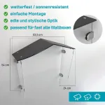 Apsauga nuo oro sąlygų stogas pagamintas i&scaron; 5 mm akrilo stiklo - Premium Wallbox apsauga nuo oro sąlygų - oro sąlygoms atsparus pa&scaron;to dėžutės stogas - negelstantis varpelio stogelis - pagamintas Vokietijoje (24 x 53,5 x 54 cm)