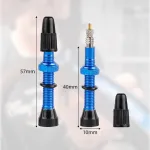 Jeyorzy 40 mm bekamerinės dviračio ventilio, 2 vnt., bekamerinis dviratis, presta bekameriniai ventiliai, mtb bekamerinis ventilis, aliuminio lydinio presta bekamerinis dviračio ventilis, skirtas mtb padangoms, mėlynas