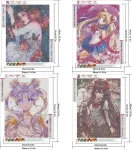 Dcidbei deimantų tapyba anime, 4 vnt., 30 x 40 cm &ndash; tapyba pagal skaičius su moterimi, japoni&scaron;kais motyvais, kryželiu, japonija, mergaitėmis, fėja, elfu, angelu, drugelių fėja