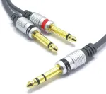 Vitalco 6.3 mm stereo į 2x 6.3 mono jack kabelis 1.5 m didelis jack ki&scaron;tukas stereo į 2x male didelis įvesties kabelis audio adapteris