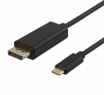 DELTACO USB-C į DisplayPort kabelis, 1m, 4K @ 60Hz, juodas USBC-DP100