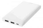 I&scaron;orinė baterija DELTACO 10000 mAh, 2,1 A / 10,5 W, 37 Wh, 2x USB-A, balta / PB-A1001