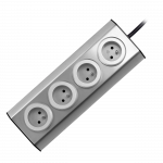 Orno Baldai ir virtuvės lizdas su Velcro užsegimais 4x2P + Z INOX su 1,5 m laidu.