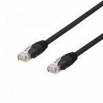DELTACO U / UTP Cat6a patch kabelis, 0.3m, 500MHz, Delta-certified, LSZH, juodas TP-603SAU
