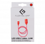 Floating Grip 0,5M LED USB-C laidas (raudonas)