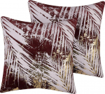 Beliani Shumee 2 dekoratyvinių pagalvių rinkinys delne 45 x 45 cm Burgundy CALLA