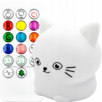 Vaiki&scaron;kas LED &scaron;viestuvas katinėlis, RGB su valdymo pulteliu