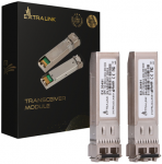 &Scaron;akotuvas &bdquo;Extralink SFP+ 10G&ldquo; 2 pakuočių rinkinys | &bdquo;Modulis SFP+&ldquo; | 10 Gbps, 850 nm, 300 m, daugiamodis