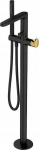 Vonios baterija Cersanit Inverto freeststanding juodas + auksinis (S951-283)